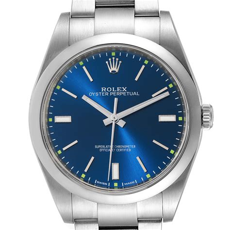 rolex oyster 39 blue